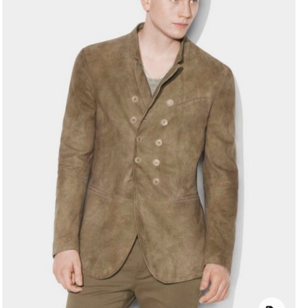 John Varvatos Suede Double Breasted Jacket